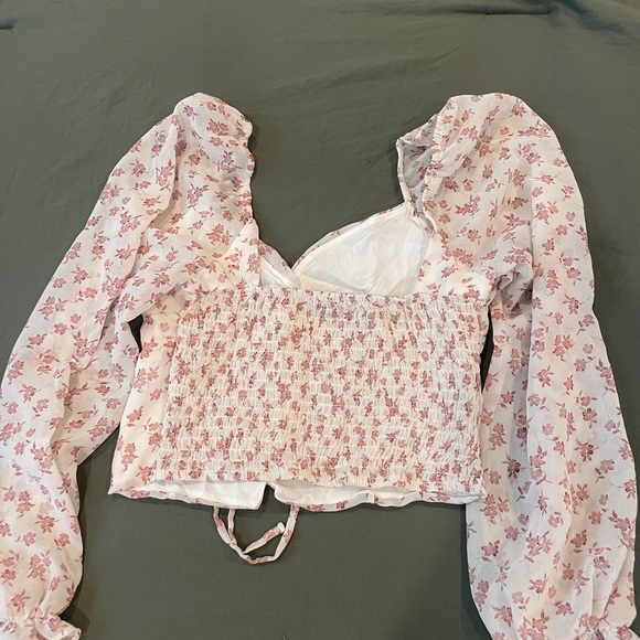 Cropped floral long sleep top - Picture 2 of 2